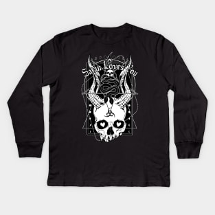 Satan Loves You Kids Long Sleeve T-Shirt